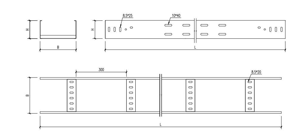 Ladder-type Cable Tray with perforated rung&amp;ampampampampampside rail TP1A2-505G - image 2
