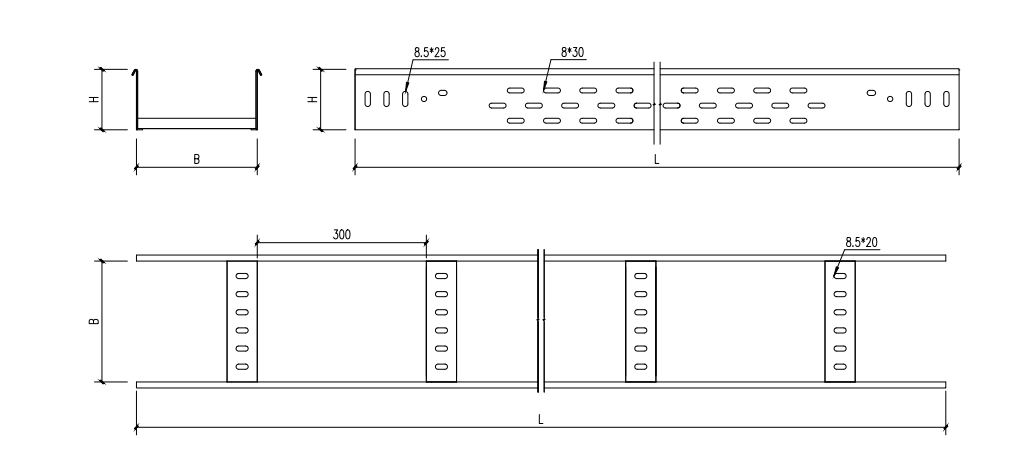 Outward-flanged Ladder-type Cable Tray with perforated rung&amp;ampampampampampampside rail TOP1A2-505G - image 2