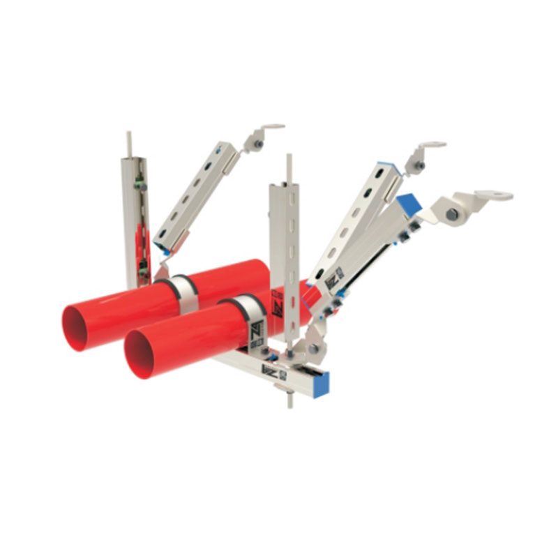 Single-pipe lateral and longitudinal seismic support